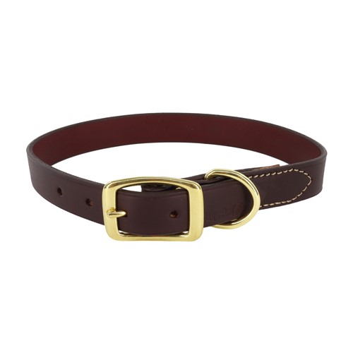 Circle T® Latigo Leather Town Dog Collar with Solid Brass Hardware Product image